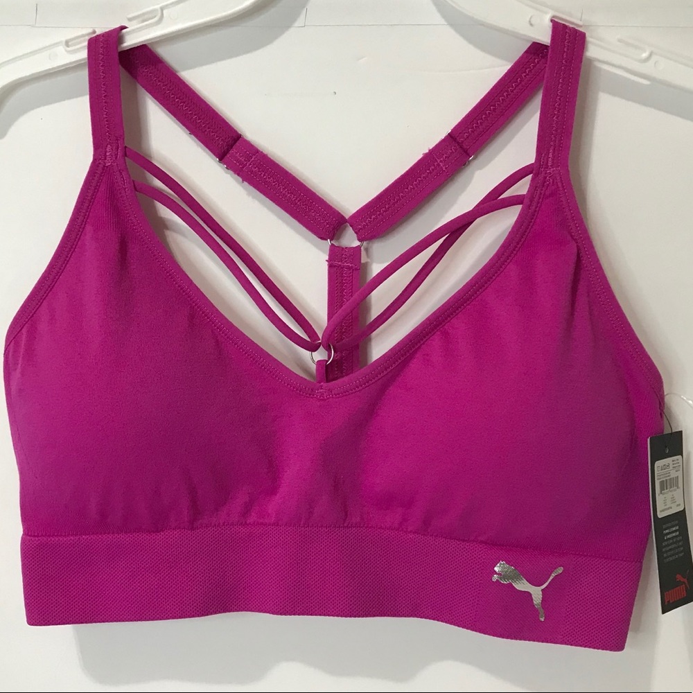Pink PUMA Women's Seamless Sports Bra